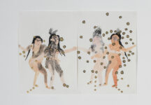 אלהם רוקני, תאומים, 2020, עפרונות, צבעי מים ופנדה על נייר. צלם: אלעד שריג